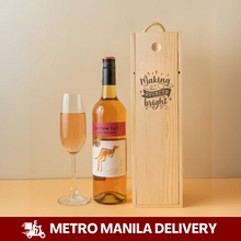 Load image into Gallery viewer, Festive Sips: Wine in Laser Engraved Wooden Wine Box