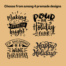 Load image into Gallery viewer, Festive Sips: Wine in Laser Engraved Wooden Wine Box