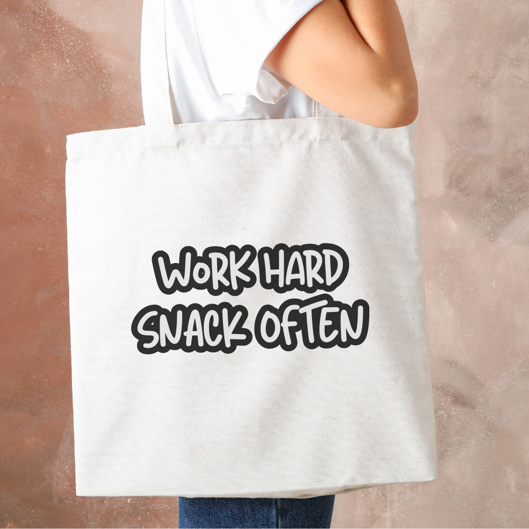 Snack Often Canvas Tote Bag