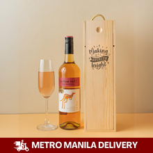 Load image into Gallery viewer, Festive Sips: Wine in Laser Engraved Wooden Wine Box
