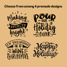 Load image into Gallery viewer, Festive Sips: Wine in Laser Engraved Wooden Wine Box
