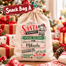 Load image into Gallery viewer, [PERSONALIZED] Santa Mini Snack Bags
