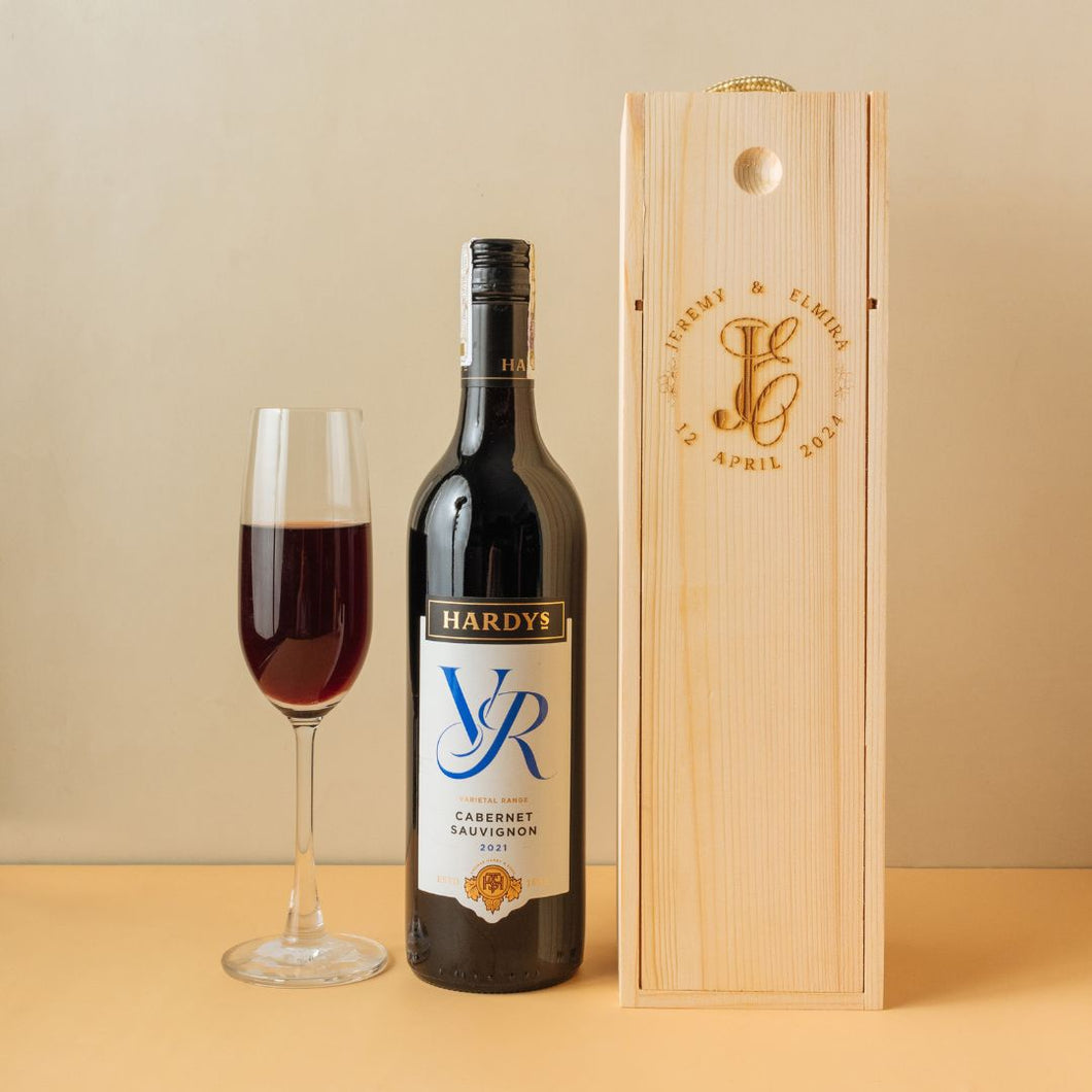 [Pack of 12] Customized & Engraved Wooden Wine Box Souvenir